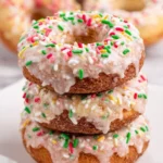 Air-Fryer-Christmas-Donuts-with-Frosting-and-Sprinkles