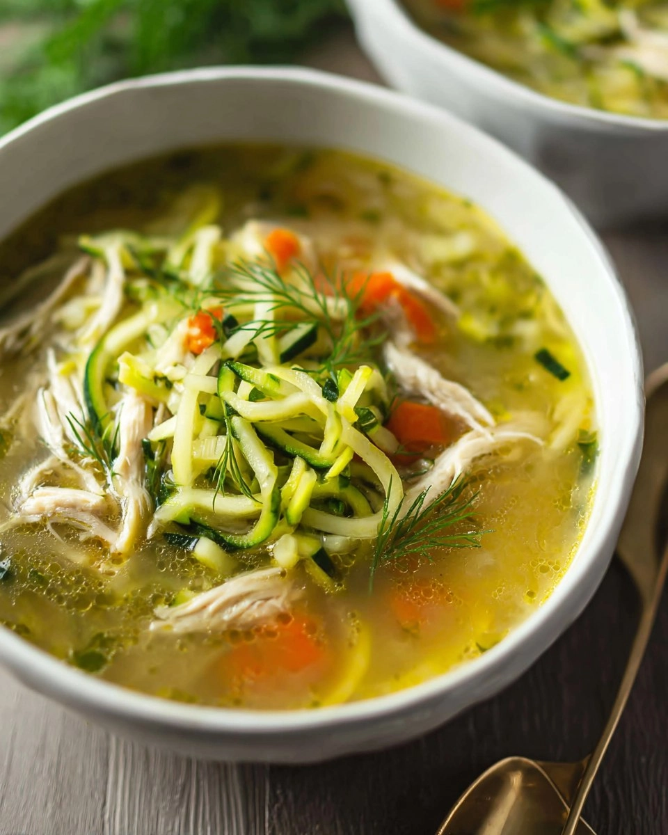 Low Carb Gluten Free Keto Chicken Zoodle Soup