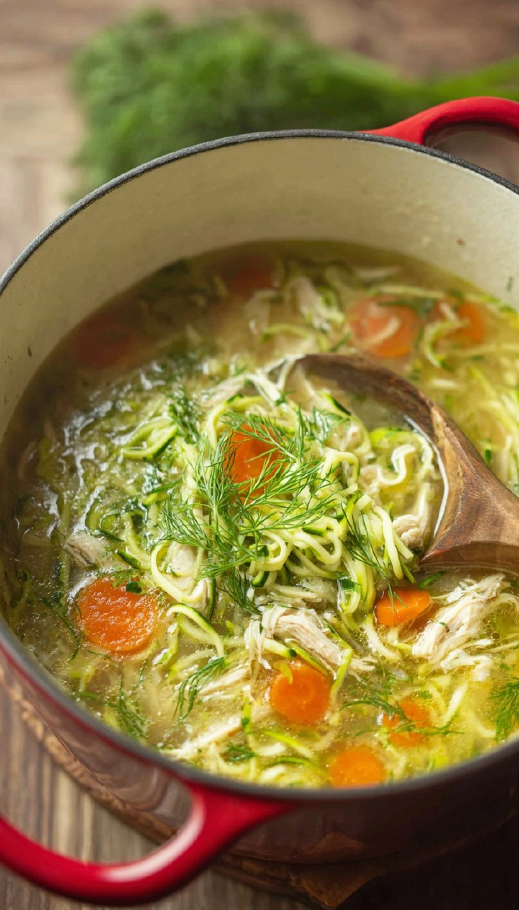 Low Carb Gluten Free Keto Chicken Zoodle Soup