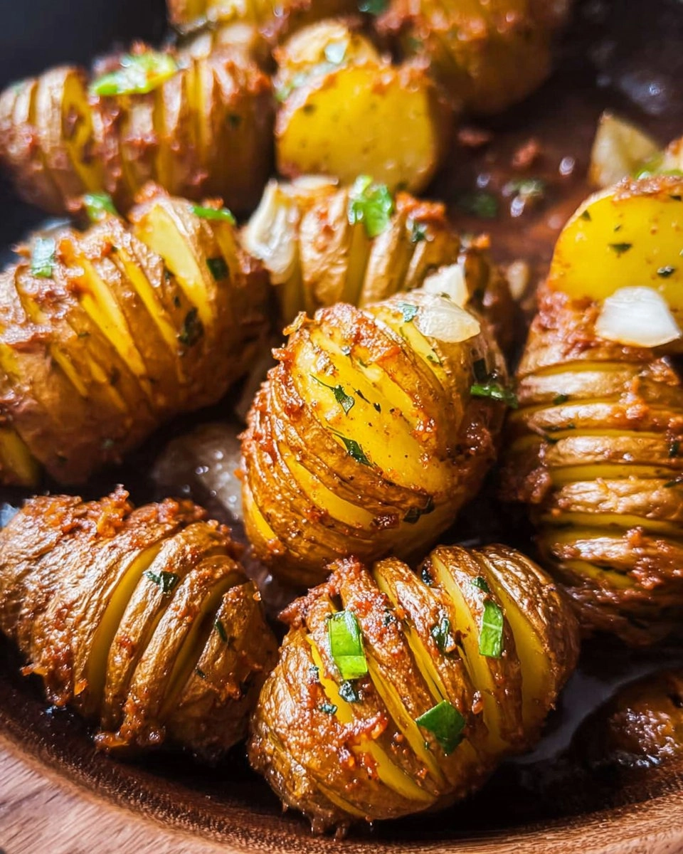 Mini Hasselback Potatoes with Garlic and Herbs