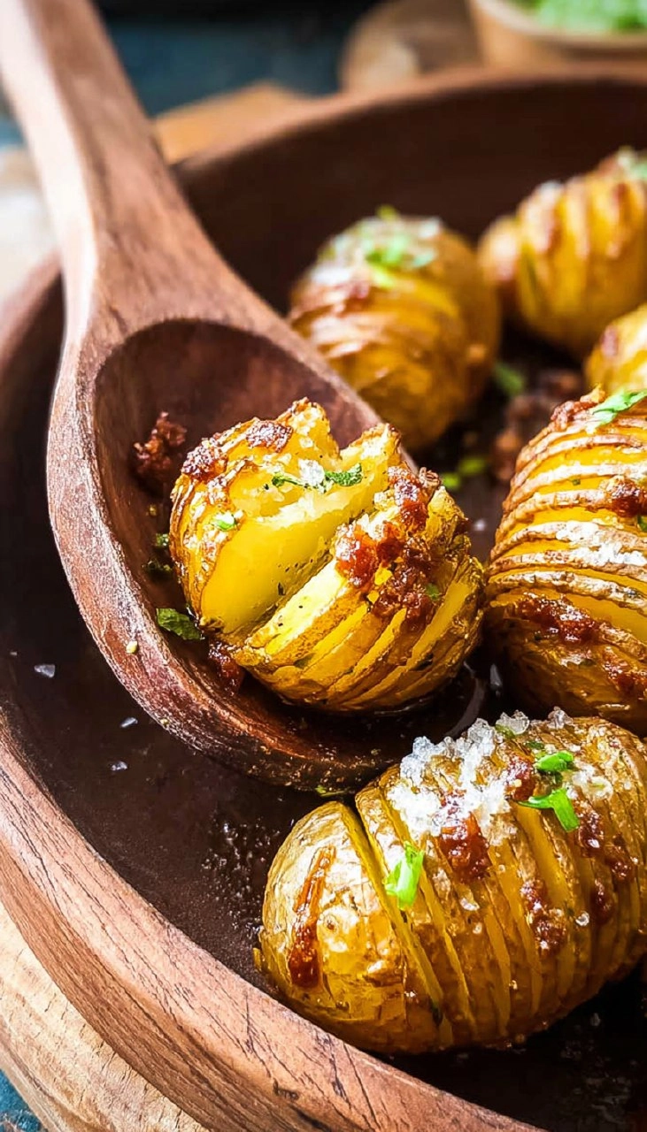 Mini Hasselback Potatoes with Garlic and Herbs