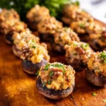 Air-Fryer-Sausage-Stuffed-Mushrooms-Recipe