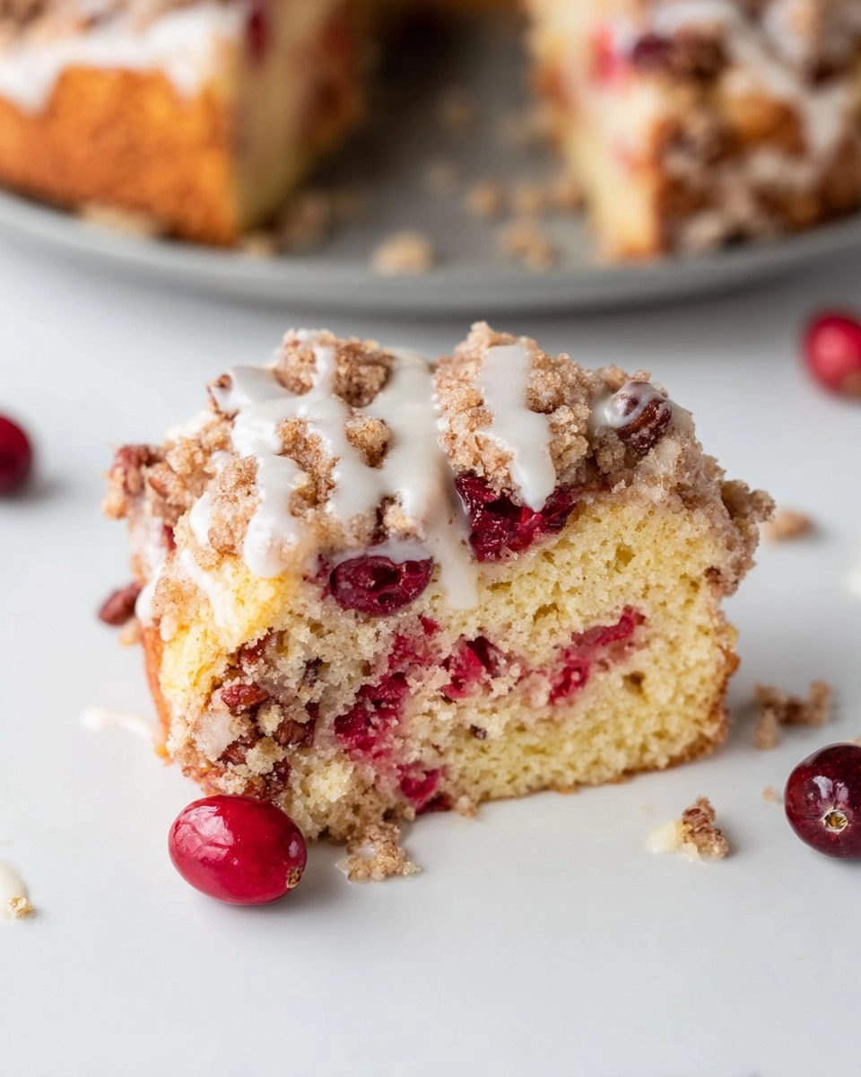 Cranberry Crumb Cake with Vanilla Glaze