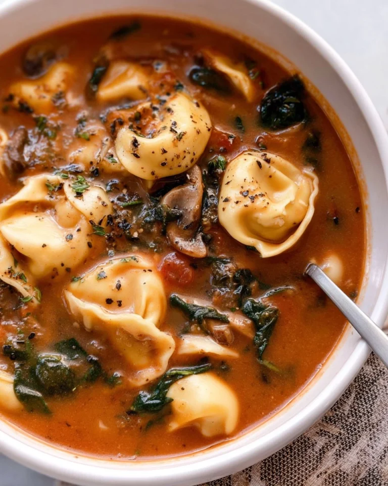 Spinach-Mushroom-Tortellini-Soup