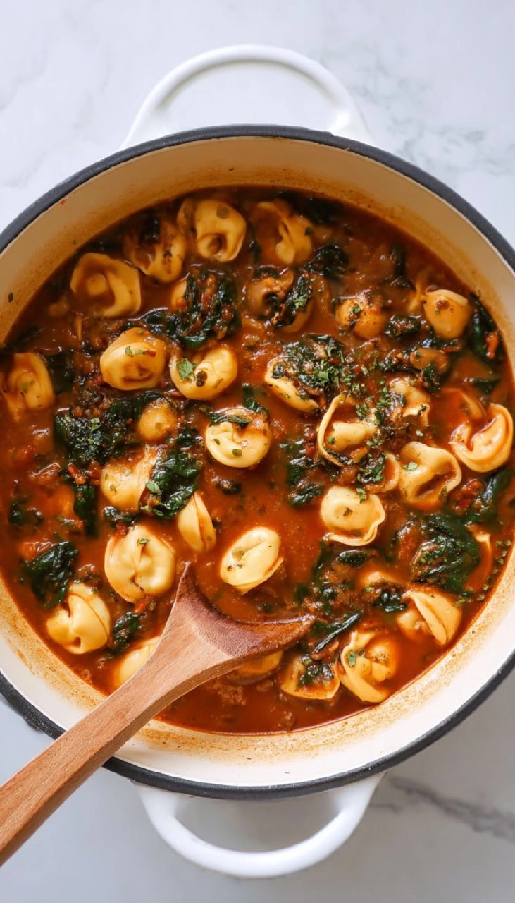 Spinach Mushroom Tortellini Soup