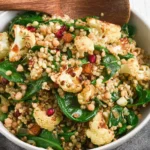 Winter-Roasted-Cauliflower-Salad-with-Grains-and-Spinach