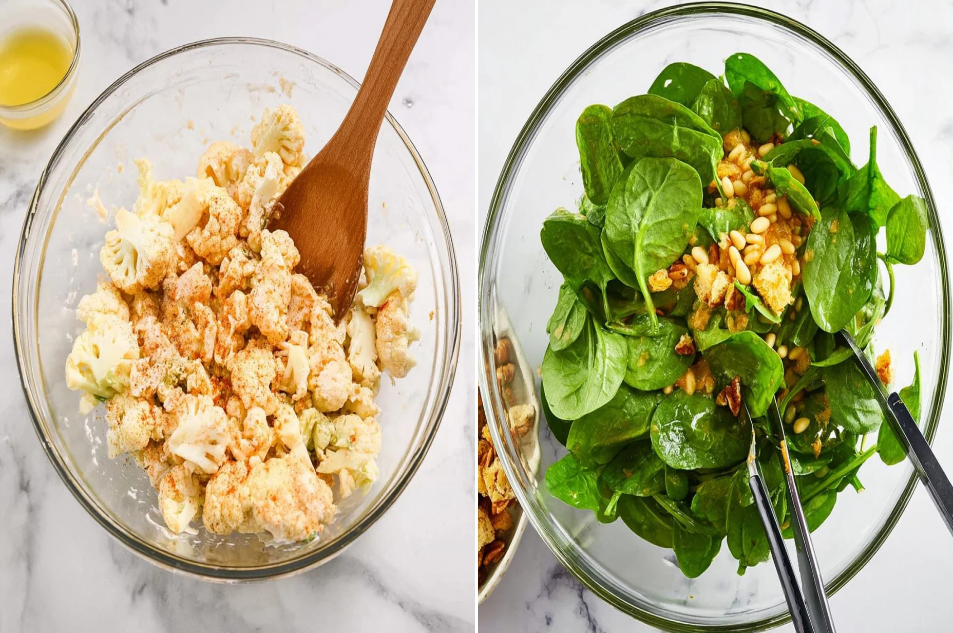 Winter Roasted Cauliflower Salad with Grains and Spinach