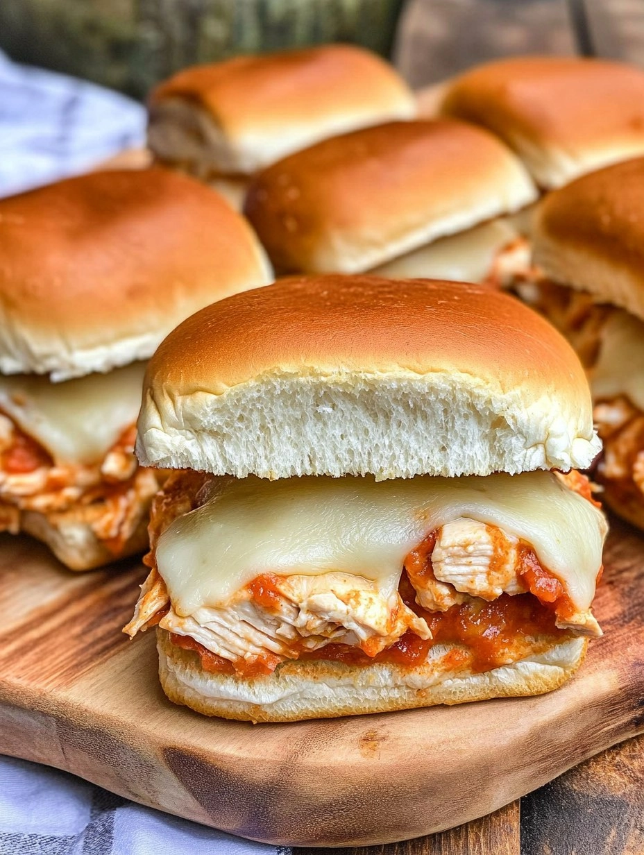 Crockpot Chicken Parmesan Sliders