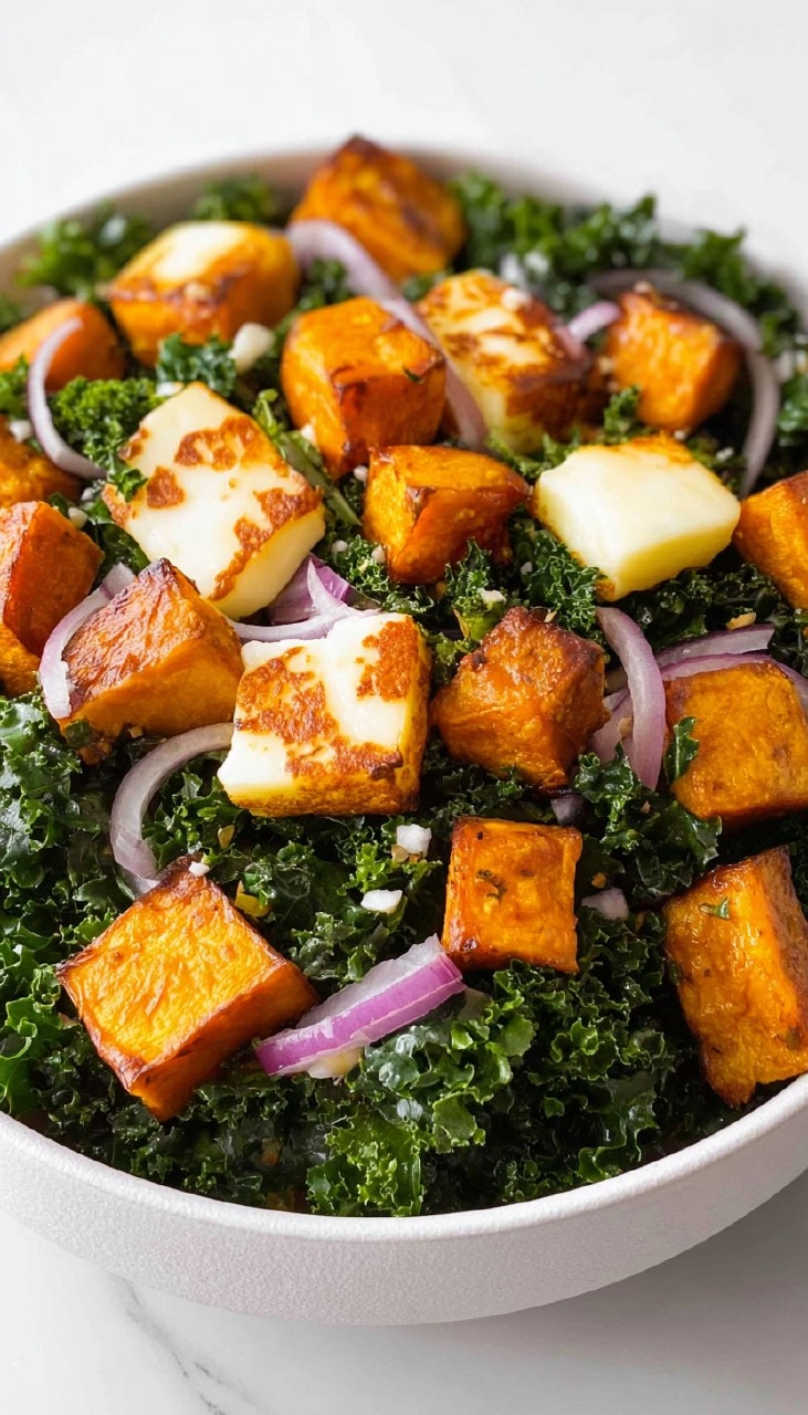 Kale Pumpkin And Halloumi Salad 89 Kale Pumpkin And Halloumi Salad