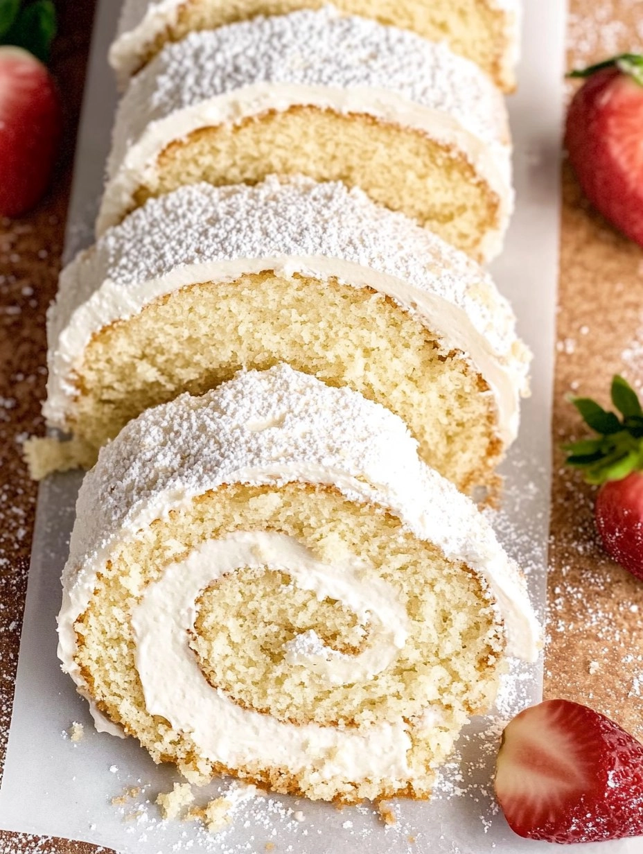 Vanilla Swiss Roll Cake