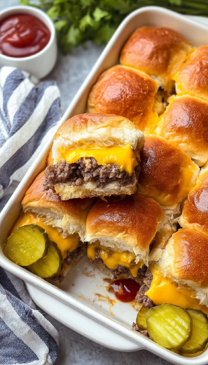 Easy Cheeseburger Sliders On Hawaiian Rolls