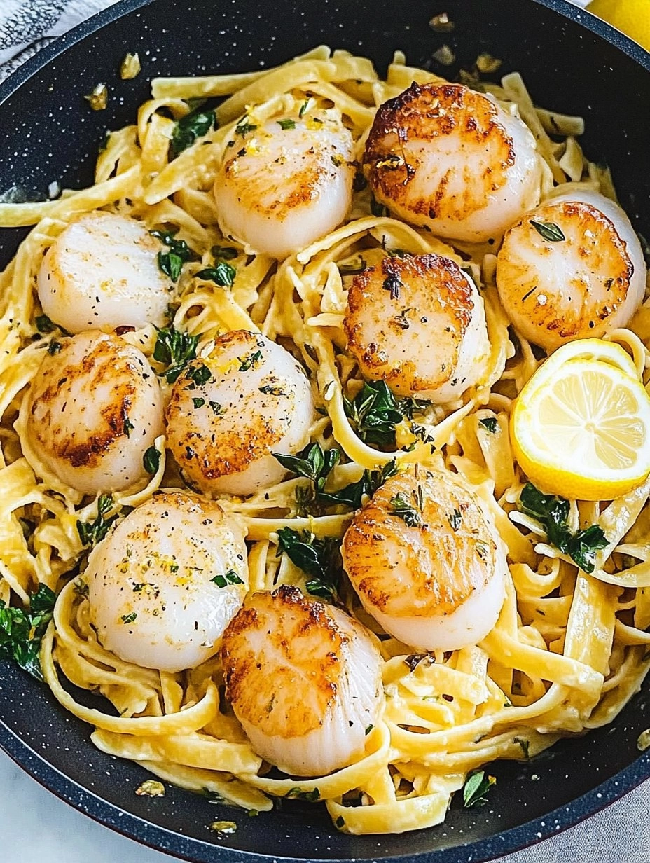 Scallop Pasta with Lemon & Herbs