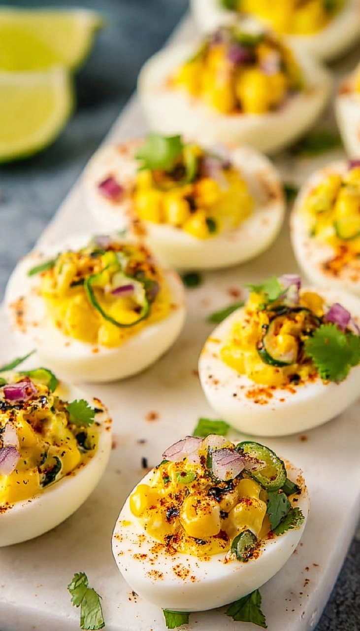 Mexican Street Corn Deviled Eggs