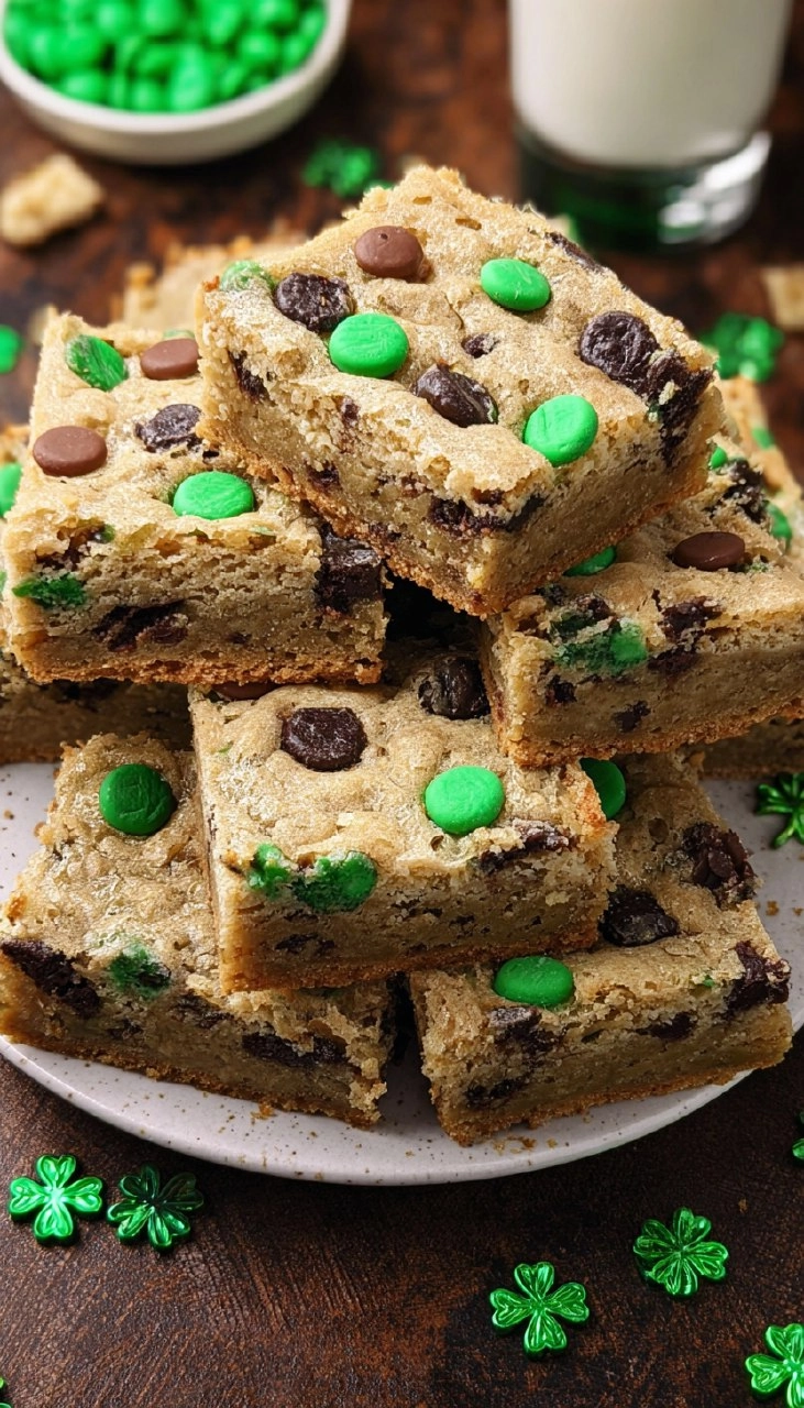 St. Patrick's Day Chocolate Chip Cookie Bars