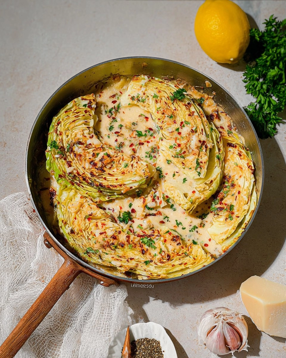 Garlic Parmesan Melting Cabbage
