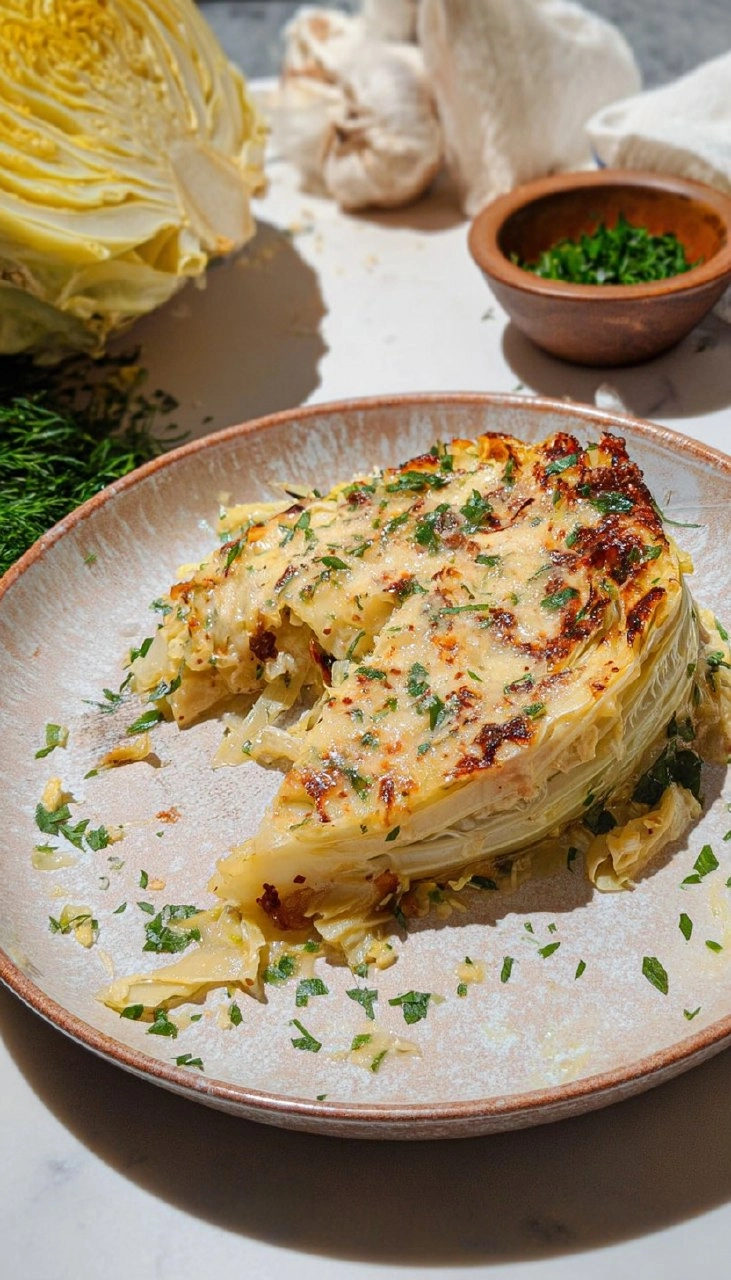 Garlic Parmesan Melting Cabbage