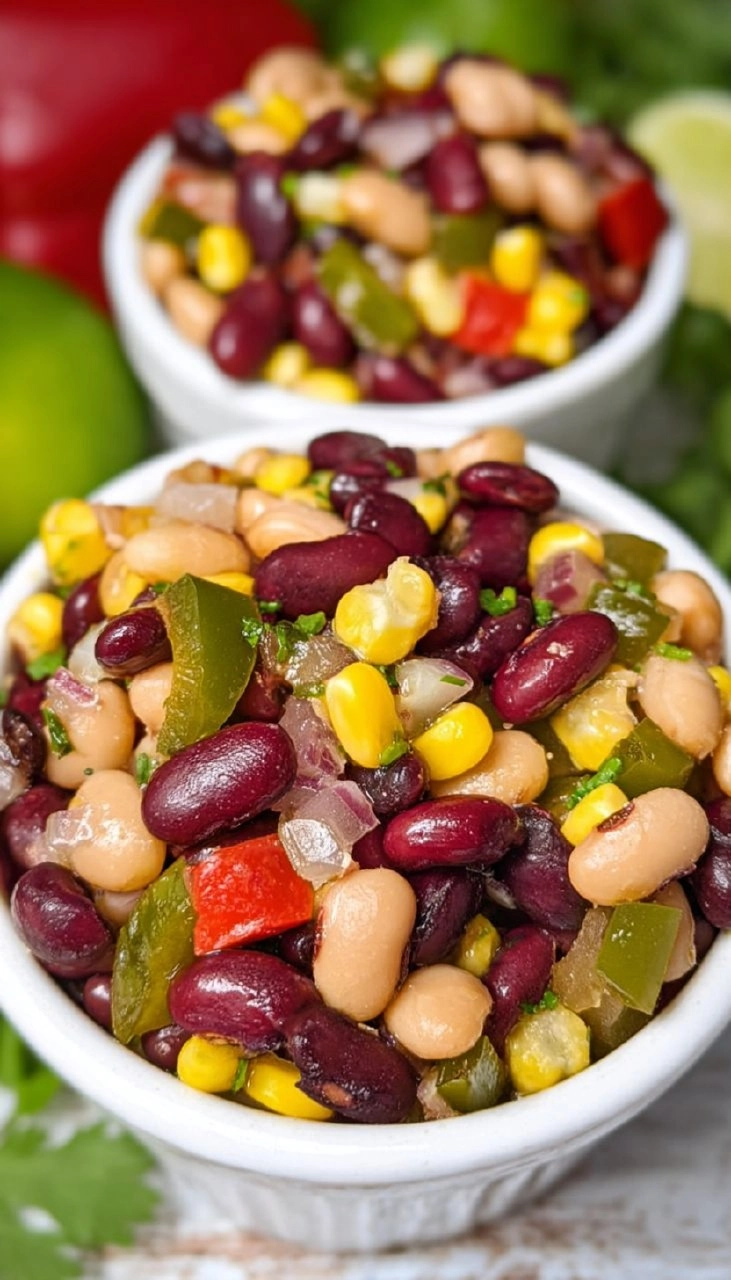 Mexican Three Bean Salad With Lime Vinaigrette 105 Mexican Three Bean Salad With Lime Vinaigrette