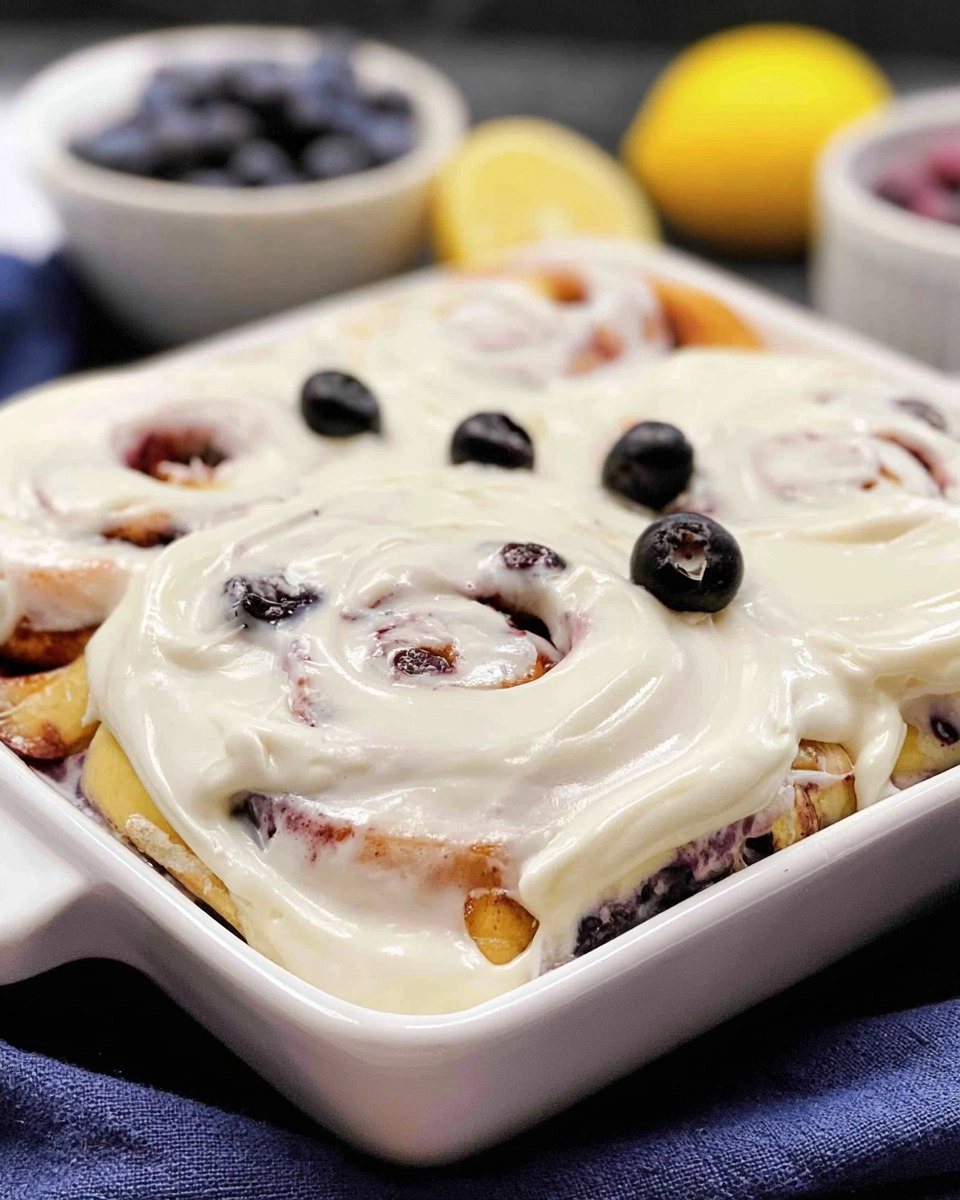 Lemon Blueberry Rolls with Cream Cheese Frosting